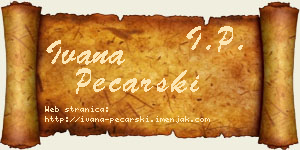 Ivana Pecarski vizit kartica